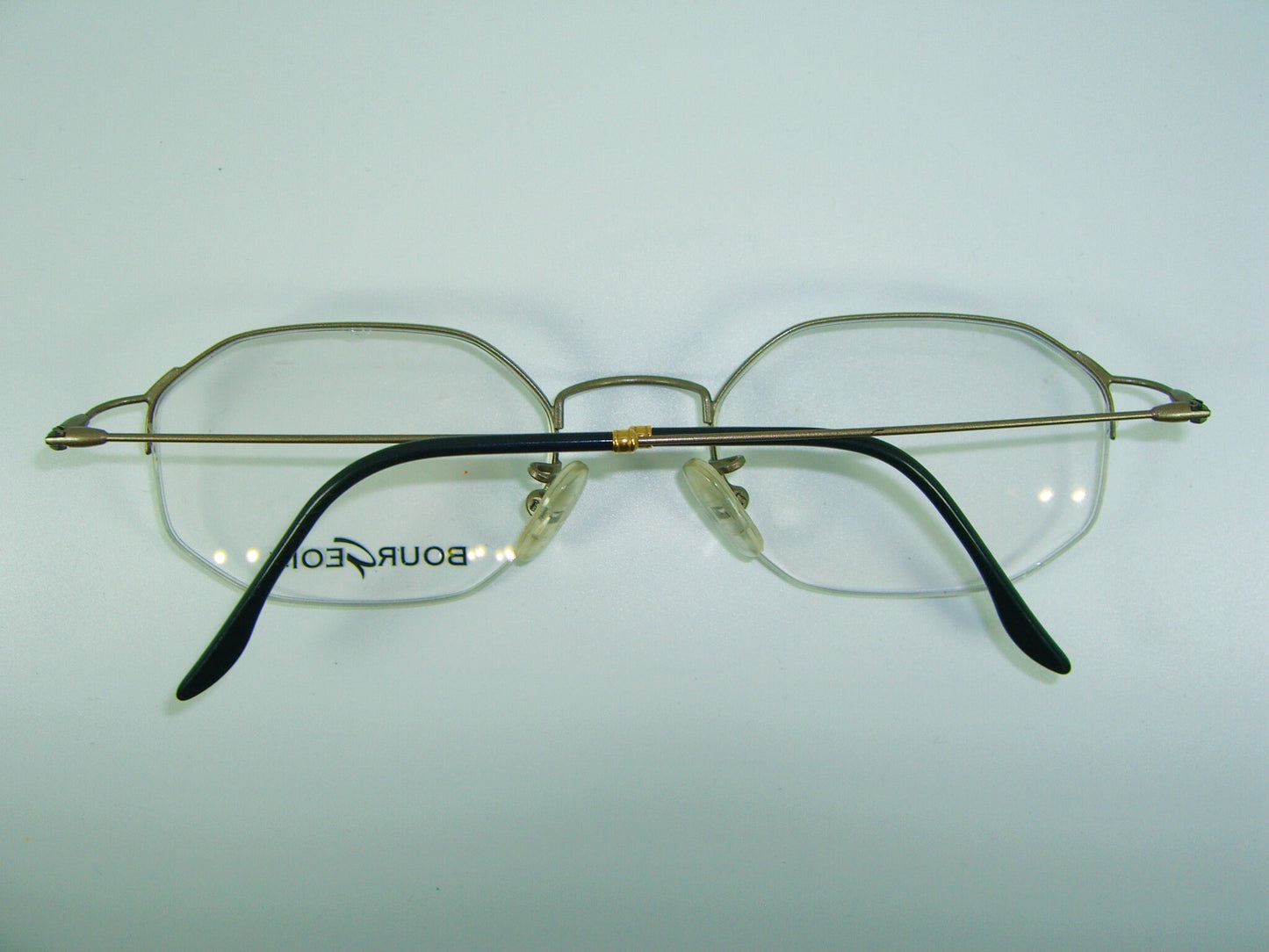 Bourgeois Titanium Half Rim Eyeglasses, Hexagonal Frames, New Old Stock