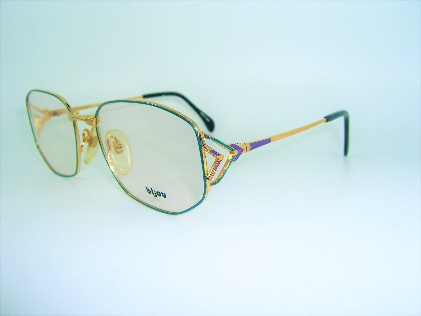 Bijou, luxury eyeglasses, Gold plated, oval, square, frames, hyper vintage, NOS, super rare