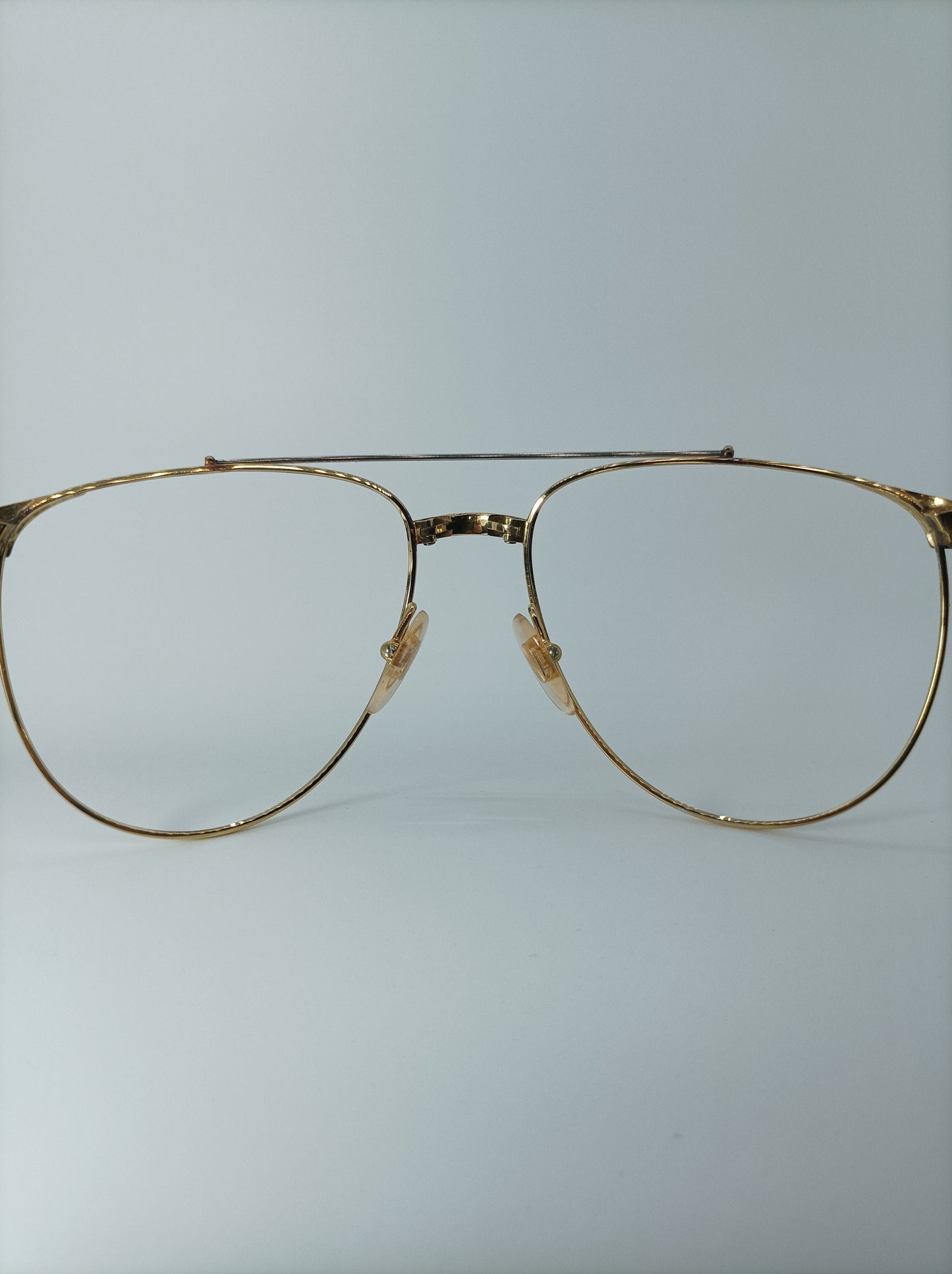 Alfred Dunhill Aviator Eyeglasses, Gold Platinum Plated Titanium Frames