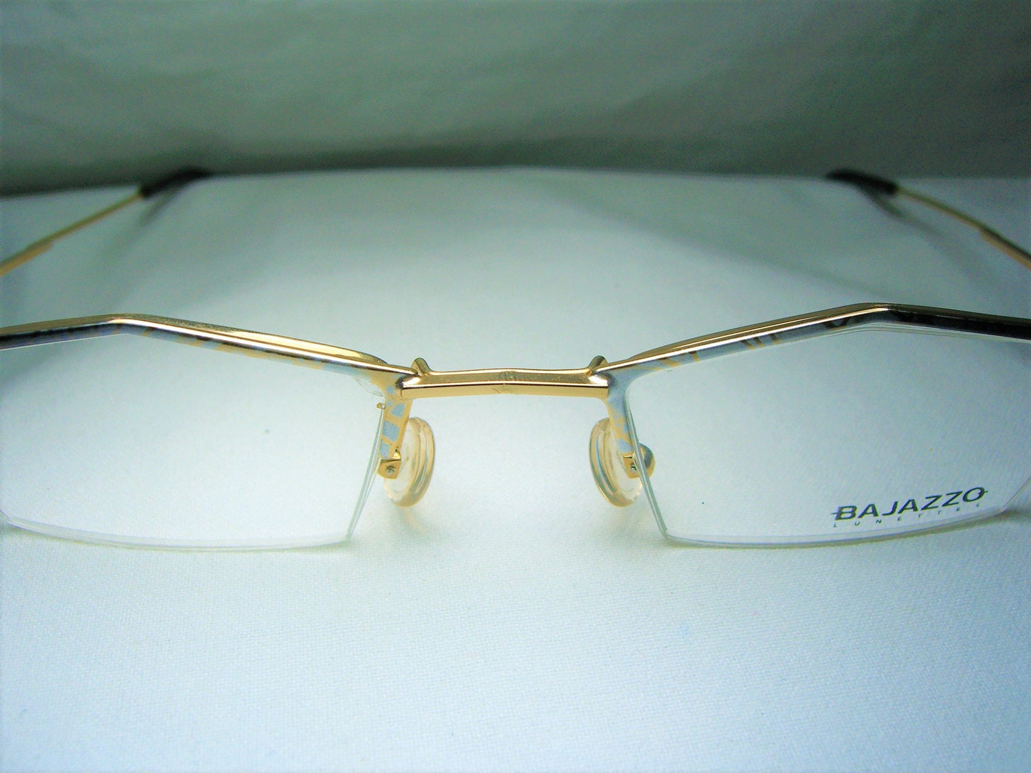 Bajazzo Gold Plated Titanium Eyeglasses: Vintage Half Rim Square Frames