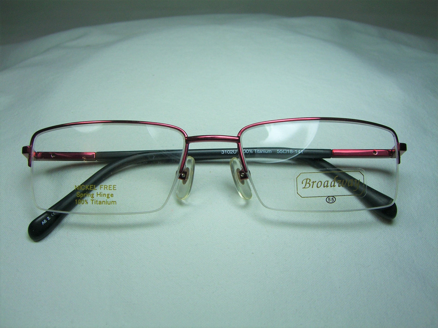 Broadway, eyeglasses, Titanium, half rim, square, oval, frames, men's, women's, NOS, hyper vintage, rare