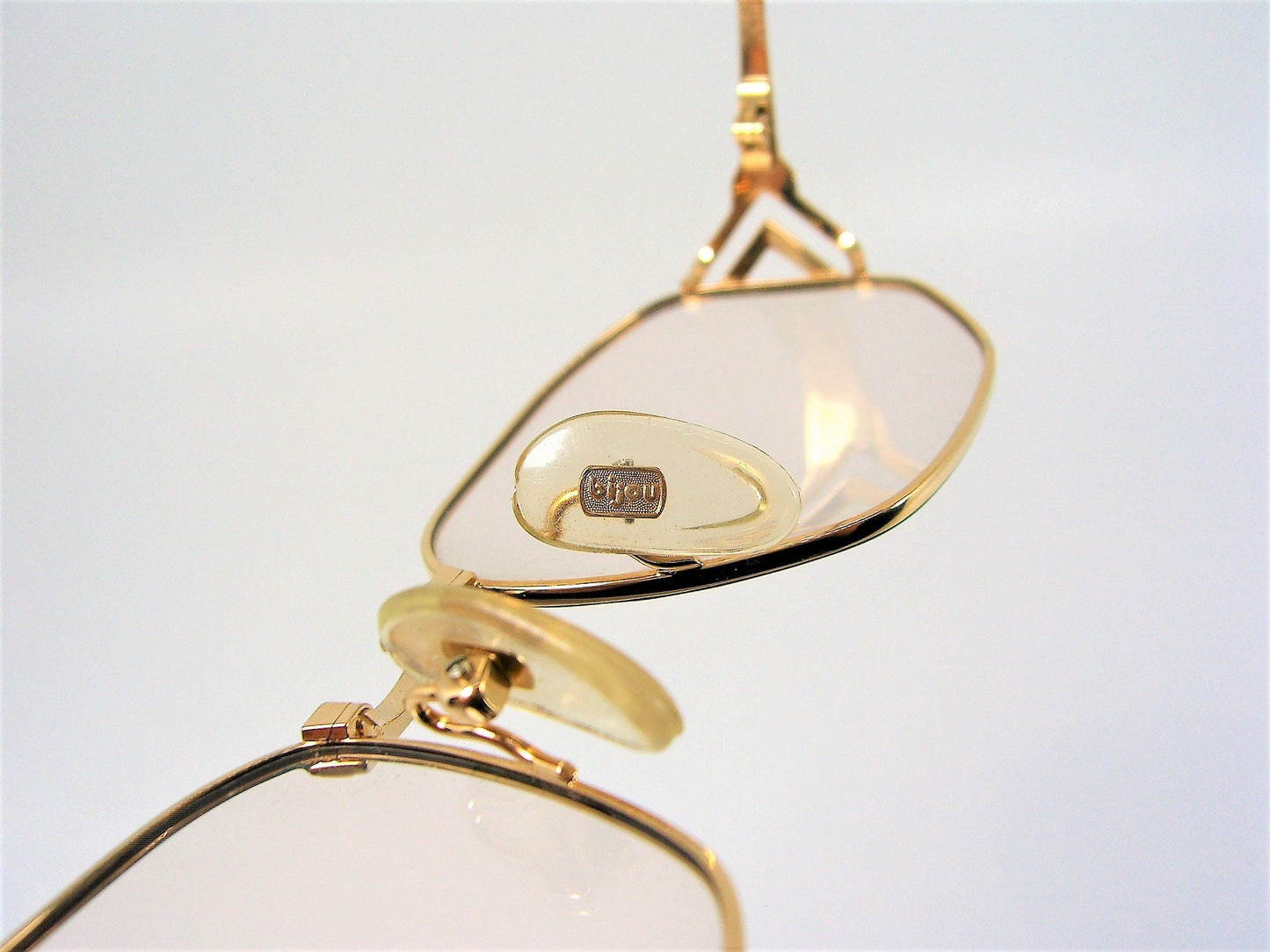 Bijou, luxury eyeglasses, Gold plated, oval, square, frames, hyper vintage, NOS, super rare