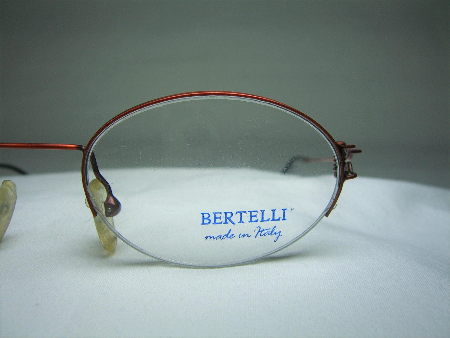 Bertelli, eyeglasses, Titanium, half rim, frames, round, oval, men's, women's, NOS, hyper vintage, rare