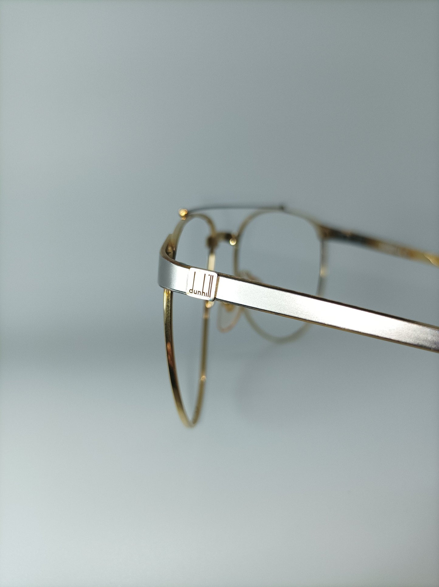 Alfred Dunhill Aviator Eyeglasses, Gold Platinum Plated Titanium Frames