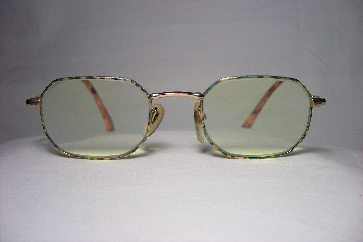 Bianco, eyeglasses, hexagonal, 22 kt gold plated, square, frames, men's, women's, unique, super vintage