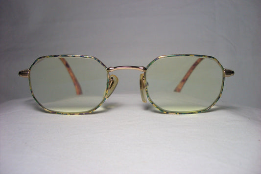 Bianco, eyeglasses, hexagonal, 22 kt gold plated, square, frames, men's, women's, unique, super vintage