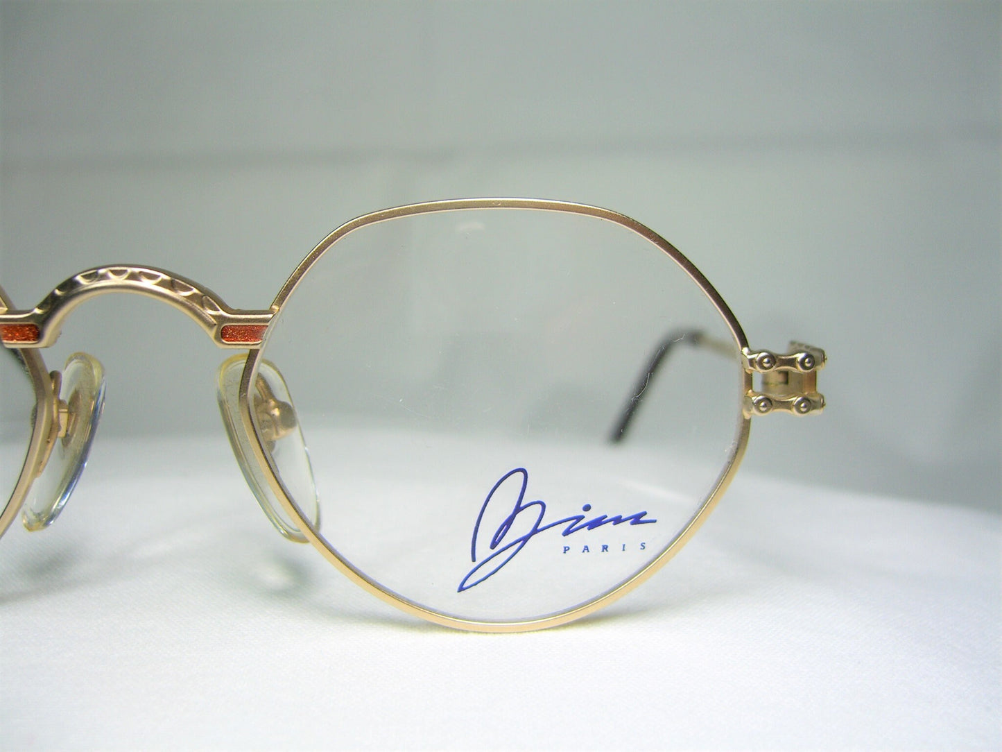 ZINA, eyeglasses, oval, hexagonal, frames, Gold plated Titanium alloy, men's, women's, NOS, hyper vintage, rare