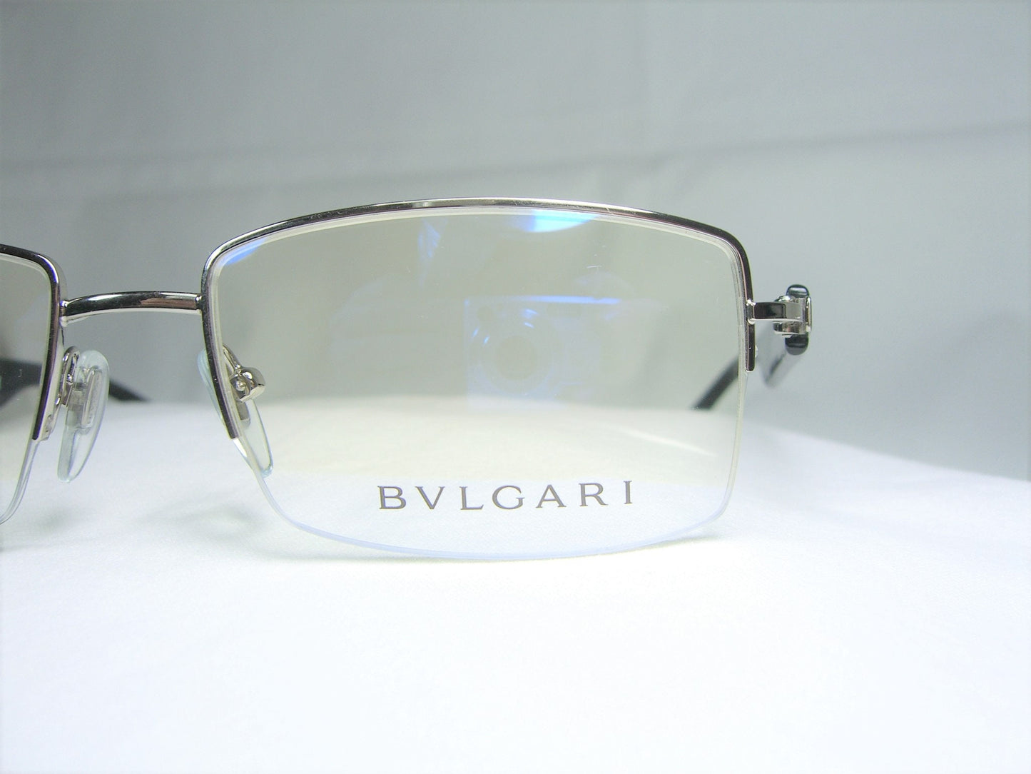 Bulgari, eyeglasses, half rim, square, oval, Platinum plated  Titanium, frames, men's, women's, NOS, ultra vintage, rare