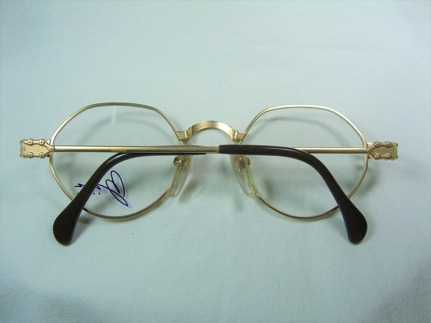 ZINA, eyeglasses, oval, hexagonal, frames, Gold plated Titanium alloy, men's, women's, NOS, hyper vintage, rare