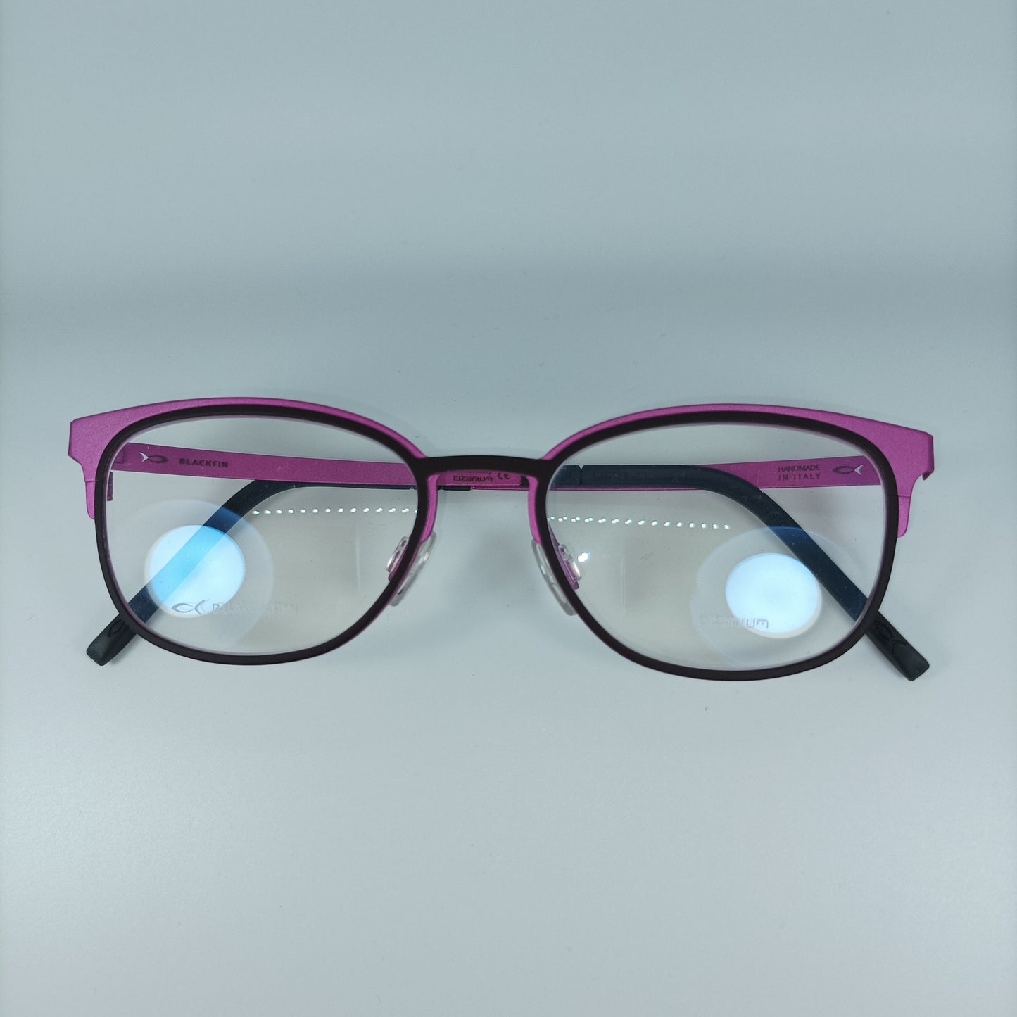 Blackfin Cat Eye Eyeglasses, Fuchsia Titanium Frames, Italy