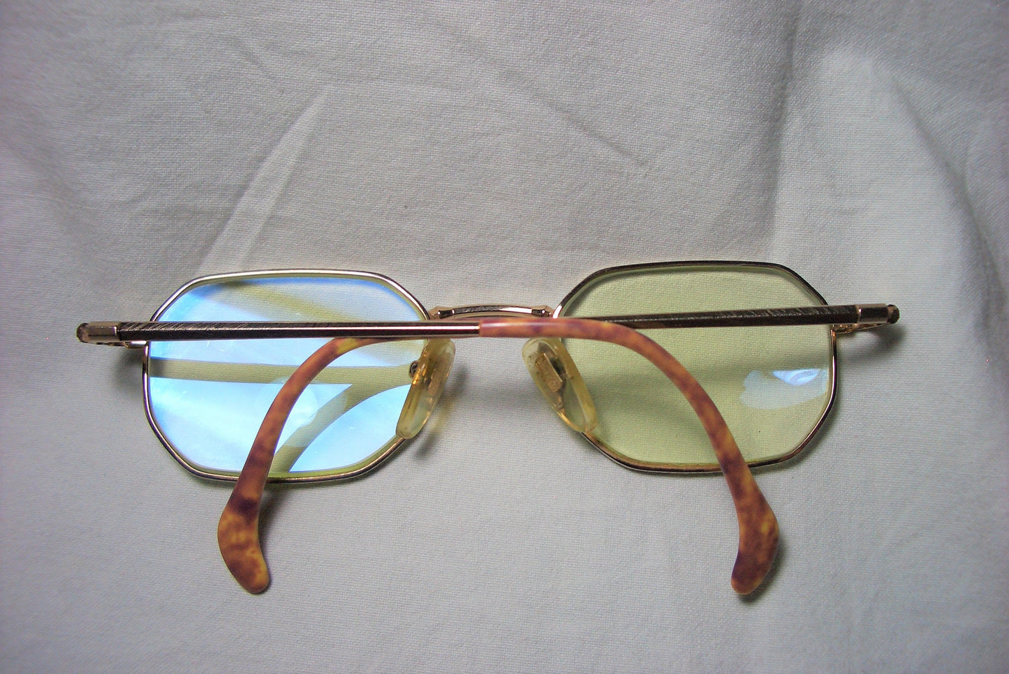 Bianco, eyeglasses, hexagonal, 22 kt gold plated, square, frames, men's, women's, unique, super vintage