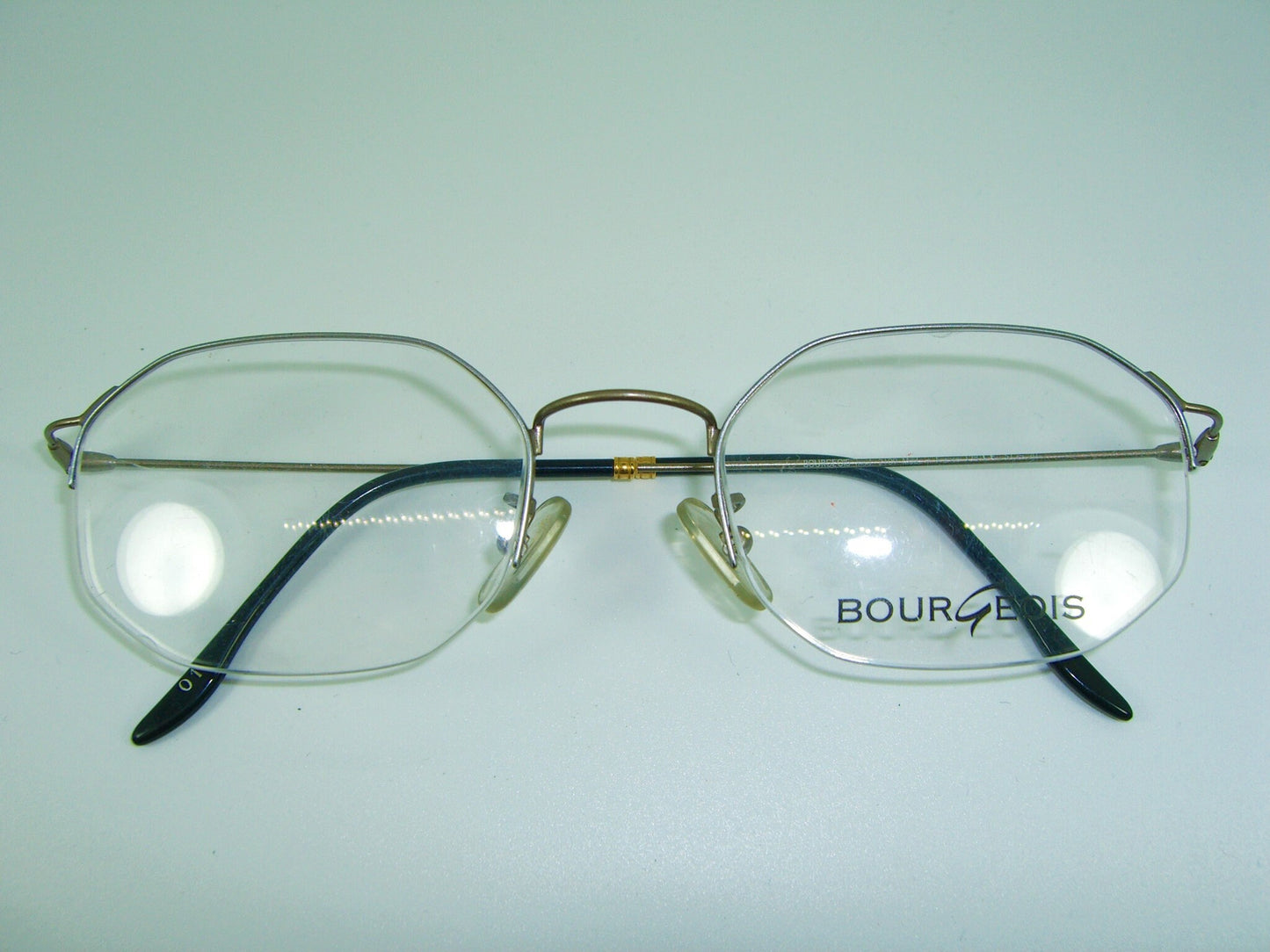 Bourgeois Titanium Half Rim Eyeglasses, Hexagonal Frames, New Old Stock