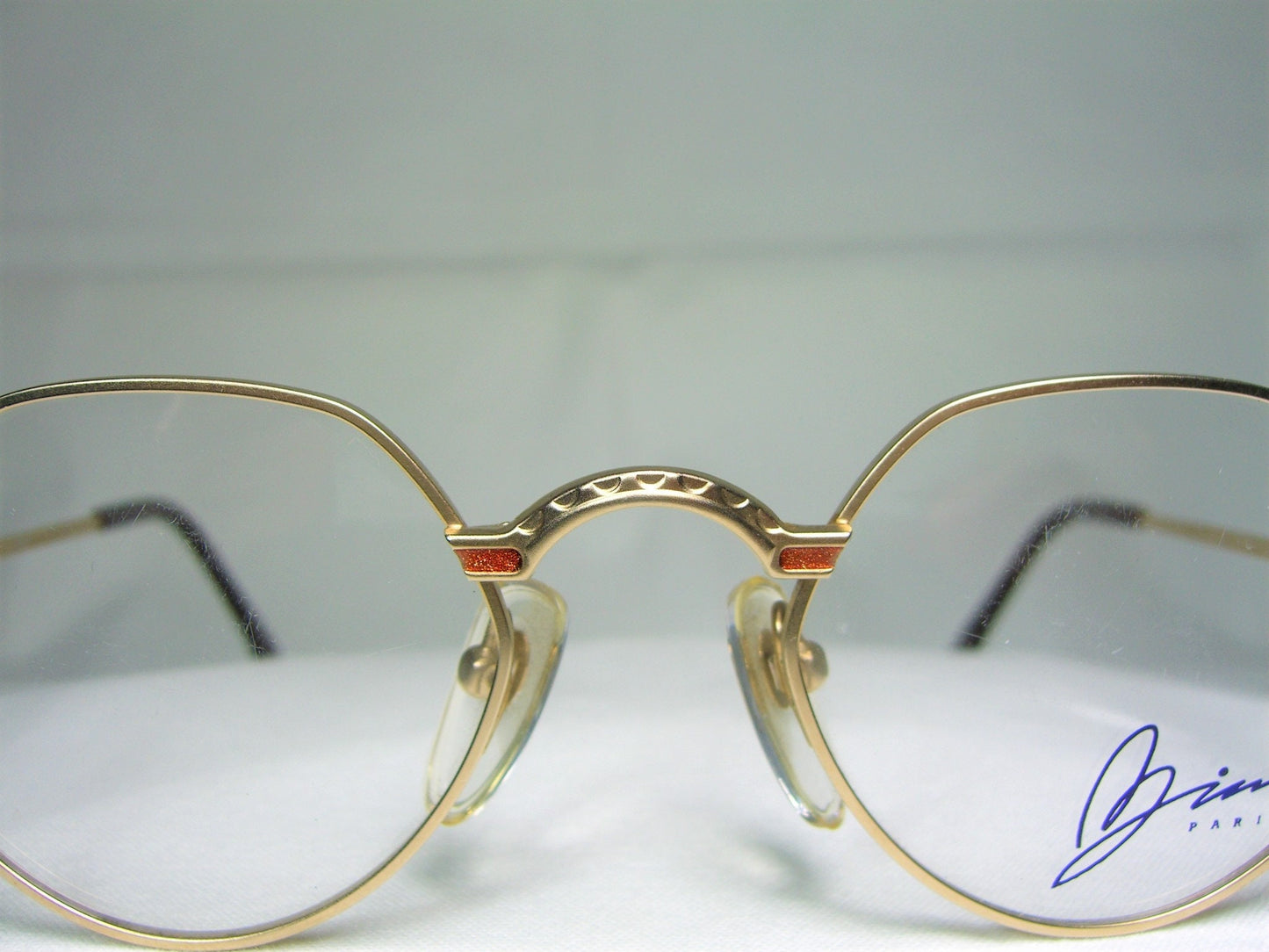 ZINA, eyeglasses, oval, hexagonal, frames, Gold plated Titanium alloy, men's, women's, NOS, hyper vintage, rare