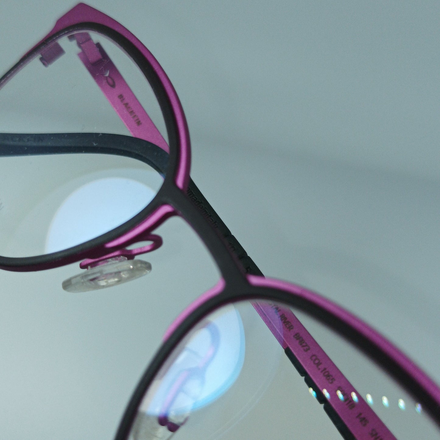 Blackfin Cat Eye Eyeglasses, Fuchsia Titanium Frames, Italy