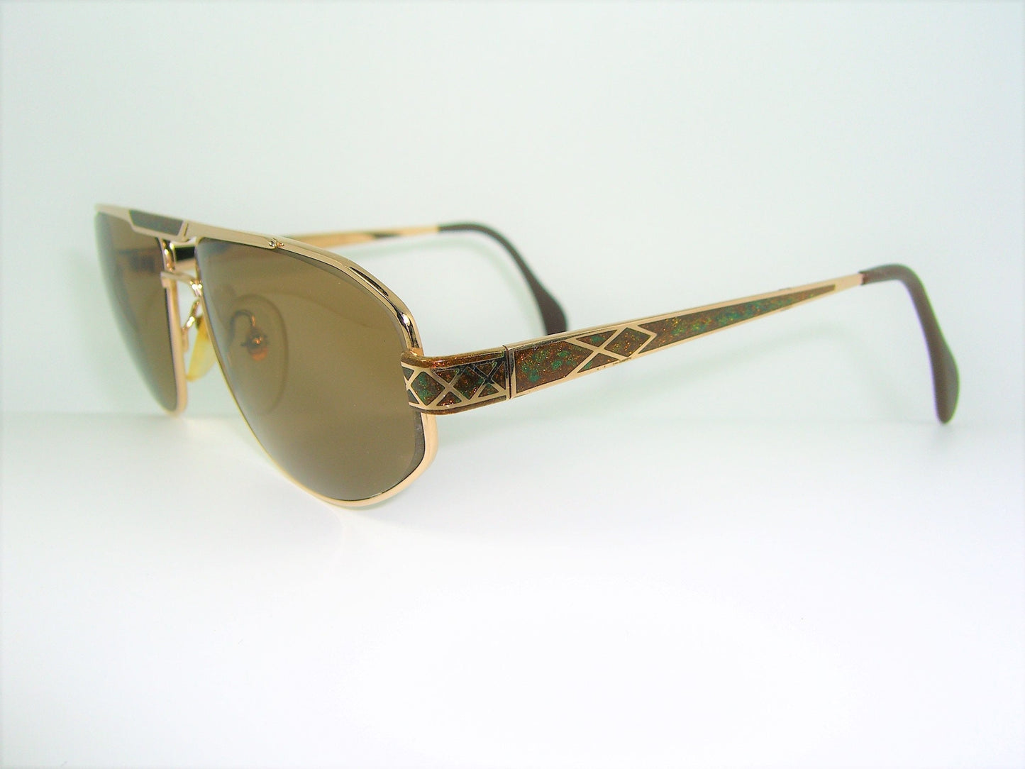 Bijou, sunglasses, Gold plated, oval, women's, movie star vintage, NOS, very rare