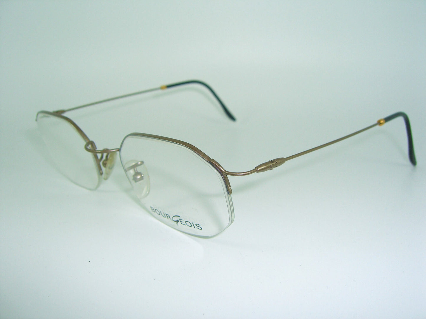 Bourgeois Titanium Half Rim Eyeglasses, Hexagonal Frames, New Old Stock