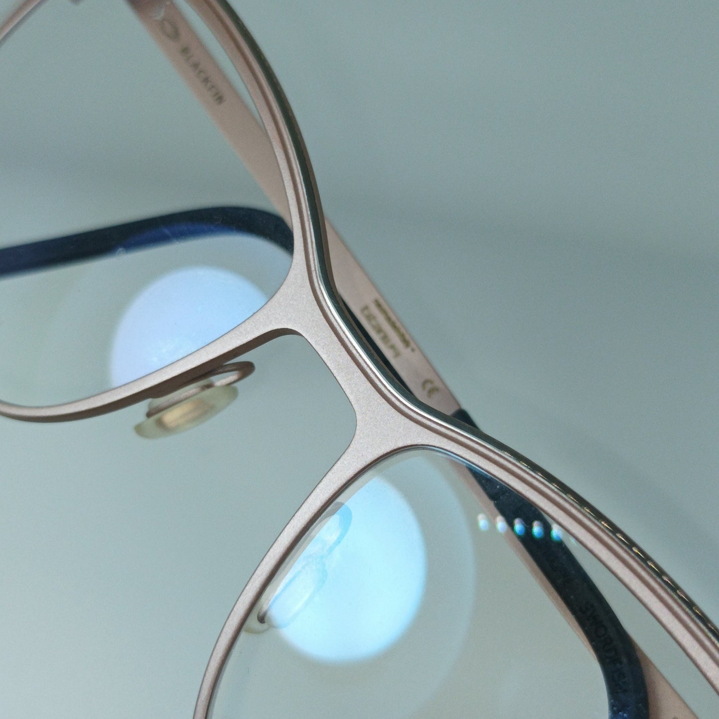 Blackfin Cat Eye Eyeglasses: Rose Gold Pure Titanium Frames