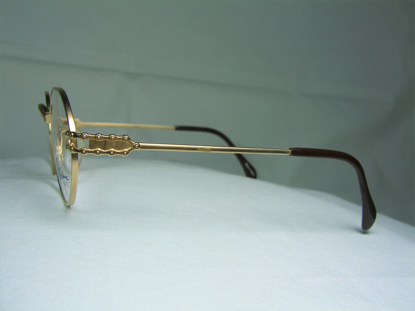 ZINA, eyeglasses, oval, hexagonal, frames, Gold plated Titanium alloy, men's, women's, NOS, hyper vintage, rare