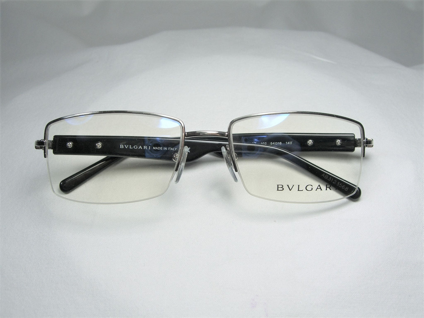 Bulgari, eyeglasses, half rim, square, oval, Platinum plated  Titanium, frames, men's, women's, NOS, ultra vintage, rare