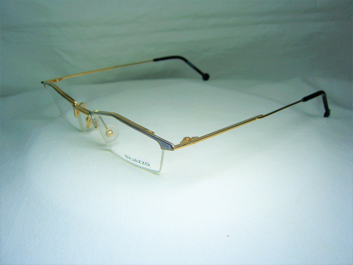 Bajazzo Gold Plated Titanium Eyeglasses: Vintage Half Rim Square Frames