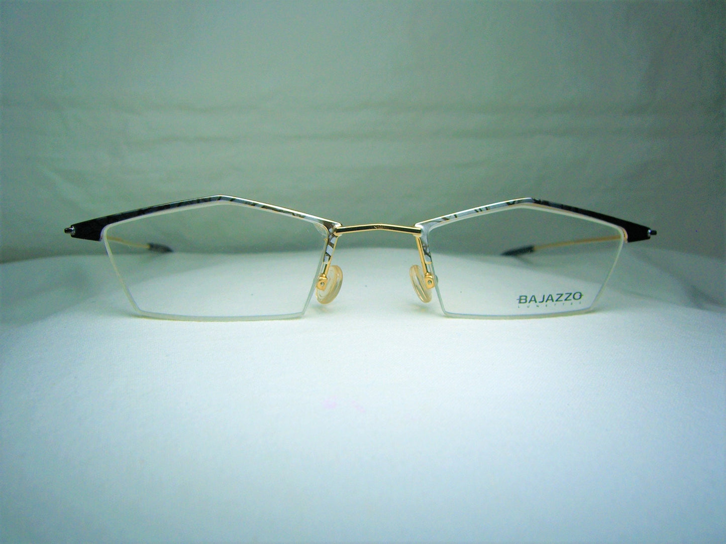 Bajazzo Gold Plated Titanium Eyeglasses: Vintage Half Rim Square Frames