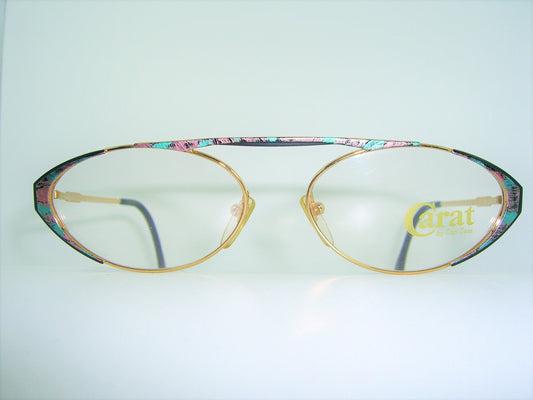 Zeiss, luxury eyeglasses, Gold plated, oval, frames, NOS, ultra vintage, very rare