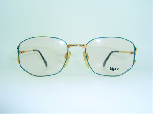 Bijou, luxury eyeglasses, Gold plated, oval, square, frames, hyper vintage, NOS, super rare