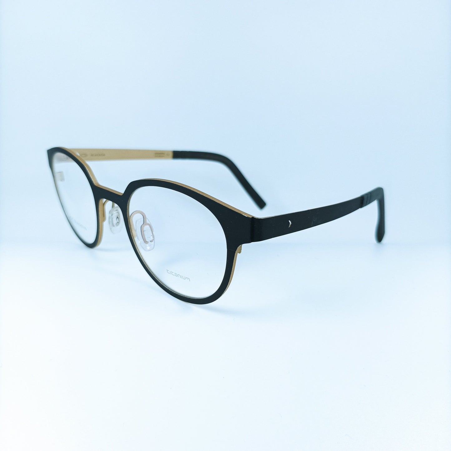 Blackfin, luxury eyeglasses, oval, round, frames, Pure Titanium, New Old Stock, hyper vintage, rare