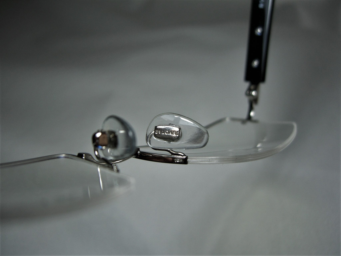 Bulgari, eyeglasses, half rim, square, oval, Platinum plated  Titanium, frames, men's, women's, NOS, ultra vintage, rare