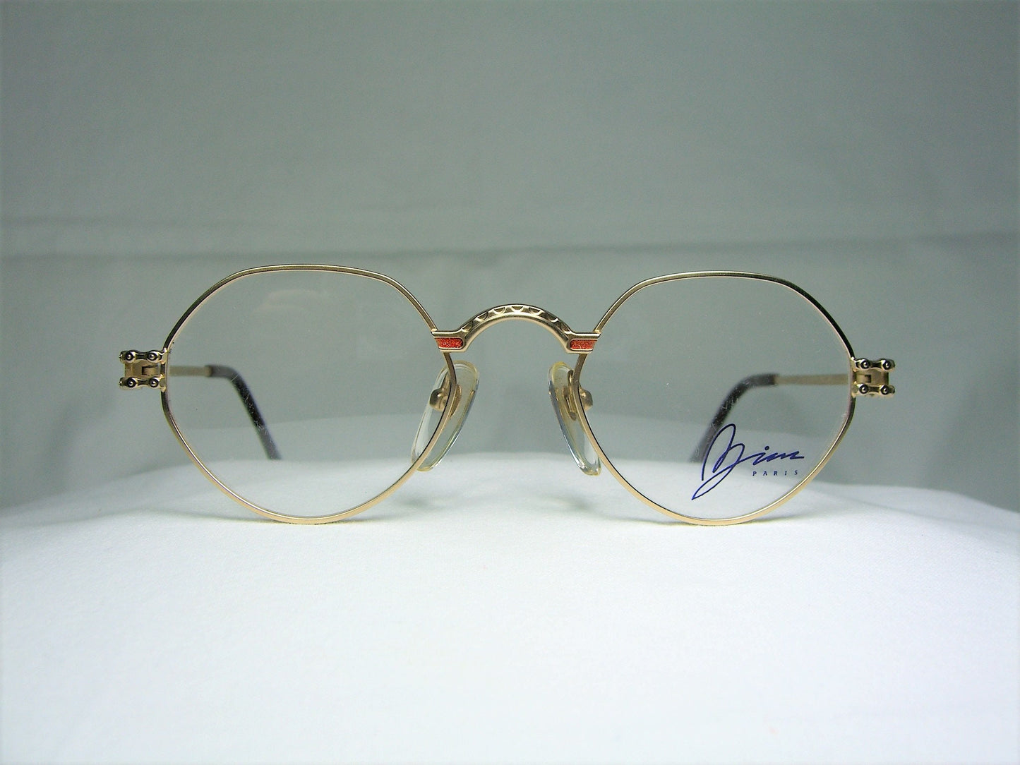 ZINA, eyeglasses, oval, hexagonal, frames, Gold plated Titanium alloy, men's, women's, NOS, hyper vintage, rare