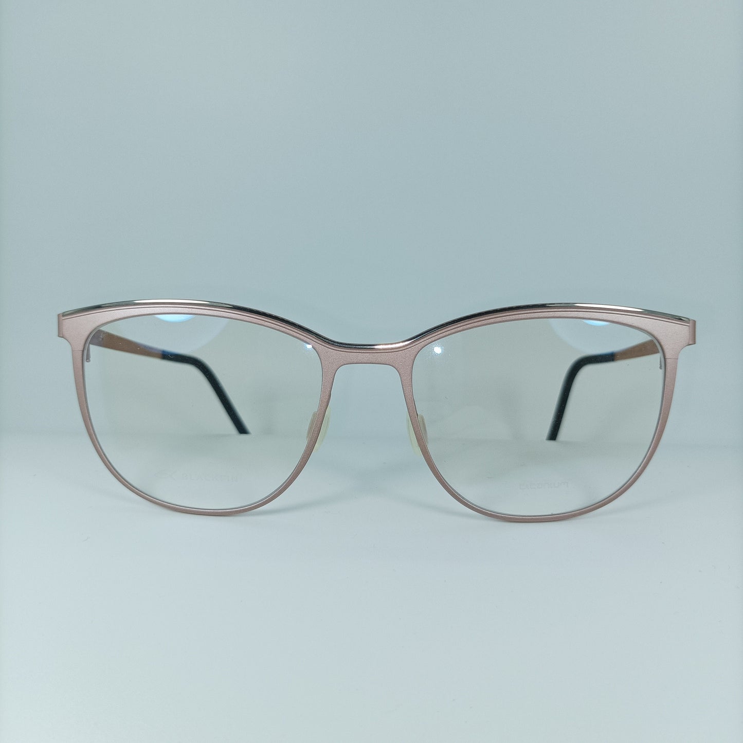 Blackfin Cat Eye Eyeglasses: Rose Gold Pure Titanium Frames