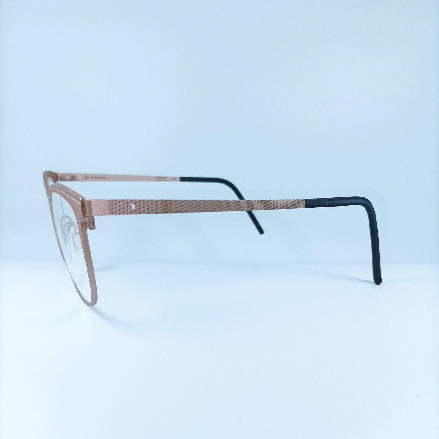 Blackfin Cat Eye Eyeglasses: Rose Gold Pure Titanium Frames