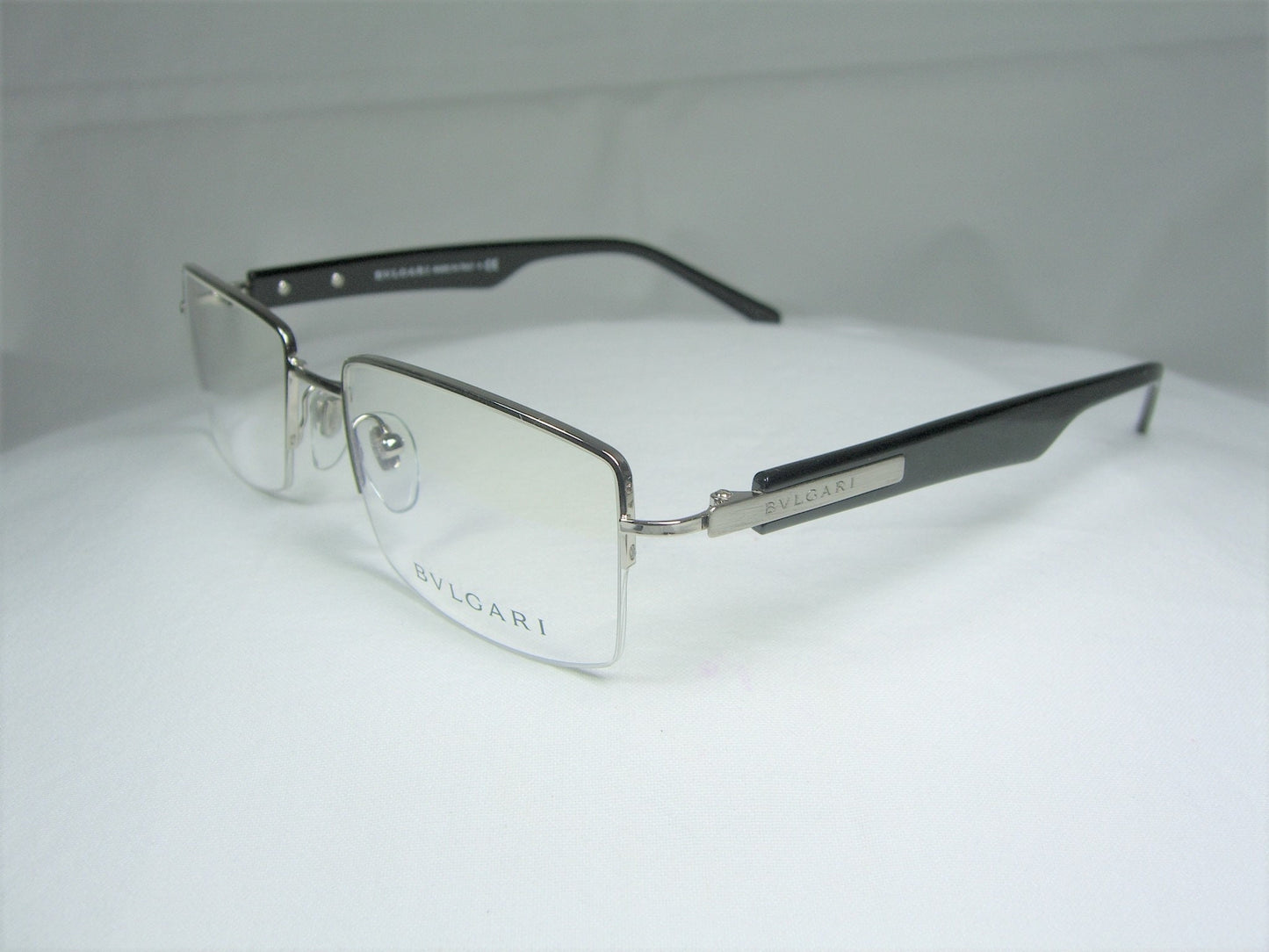 Bulgari, eyeglasses, half rim, square, oval, Platinum plated  Titanium, frames, men's, women's, NOS, ultra vintage, rare