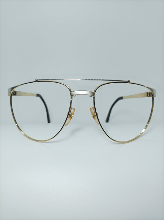Alfred Dunhill Aviator Eyeglasses, Gold Platinum Plated Titanium Frames