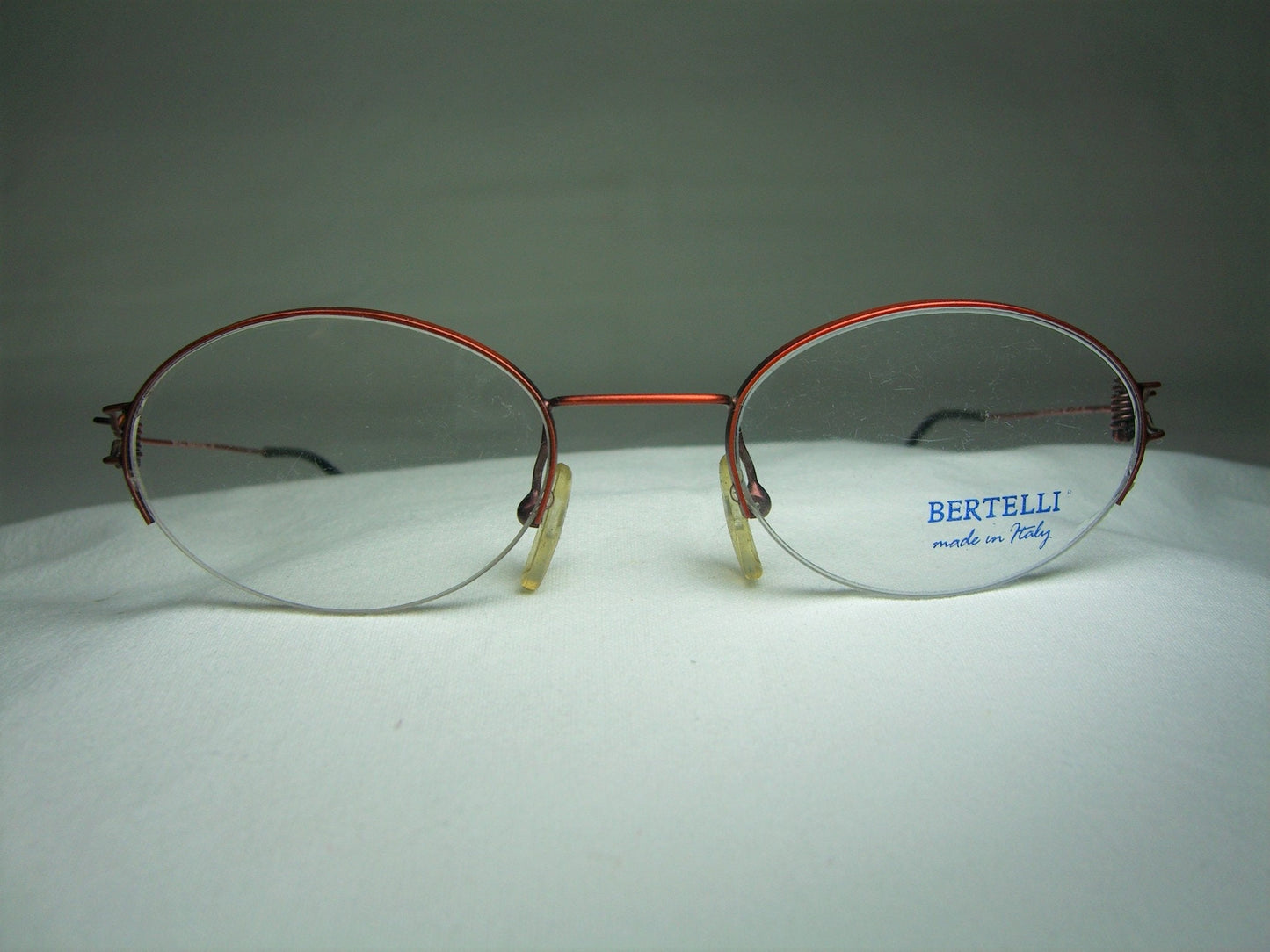 Bertelli, eyeglasses, Titanium, half rim, frames, round, oval, men's, women's, NOS, hyper vintage, rare