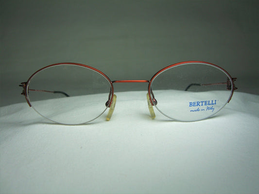 Bertelli, eyeglasses, Titanium, half rim, frames, round, oval, men's, women's, NOS, hyper vintage, rare