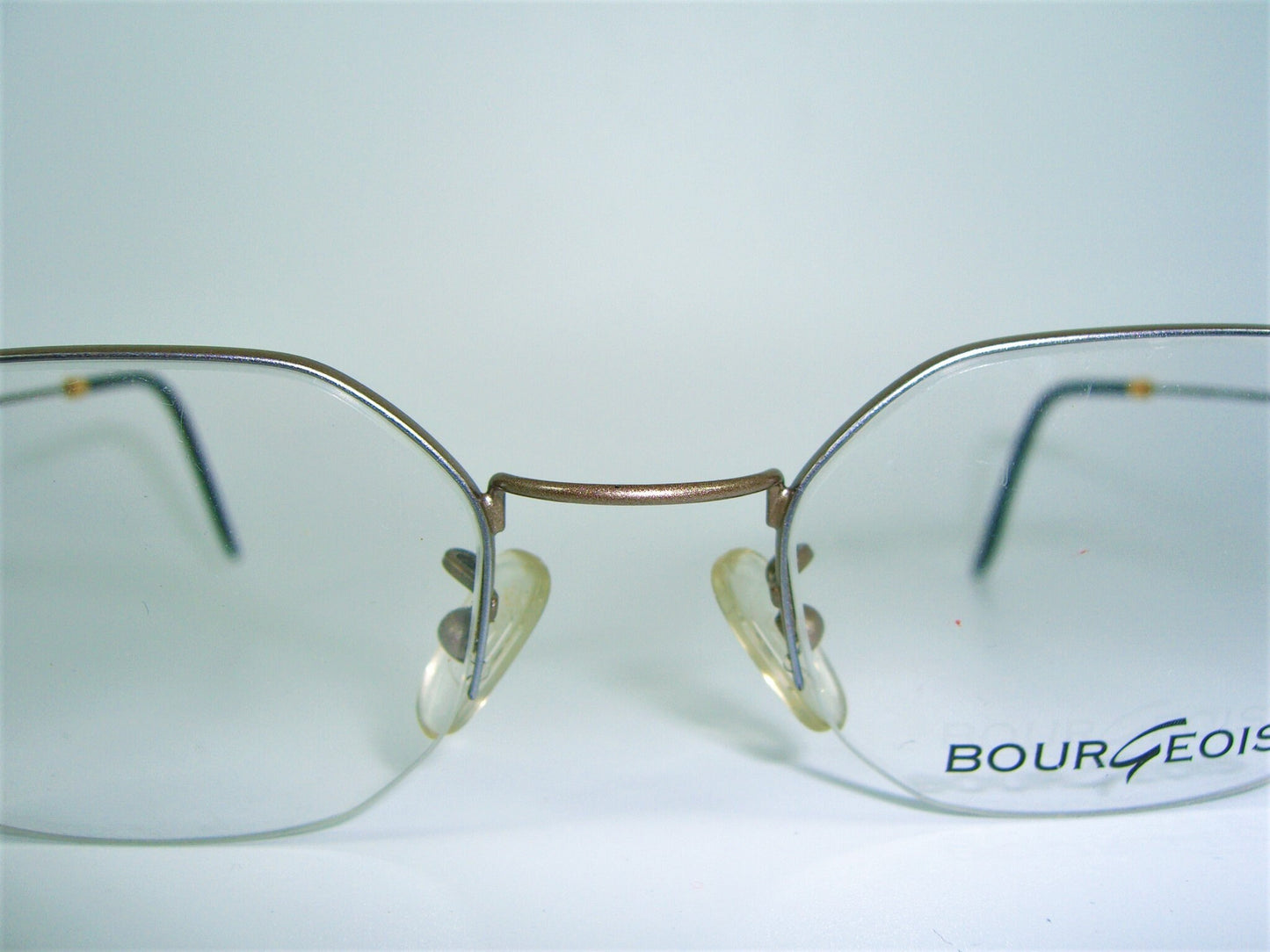 Bourgeois Titanium Half Rim Eyeglasses, Hexagonal Frames, New Old Stock