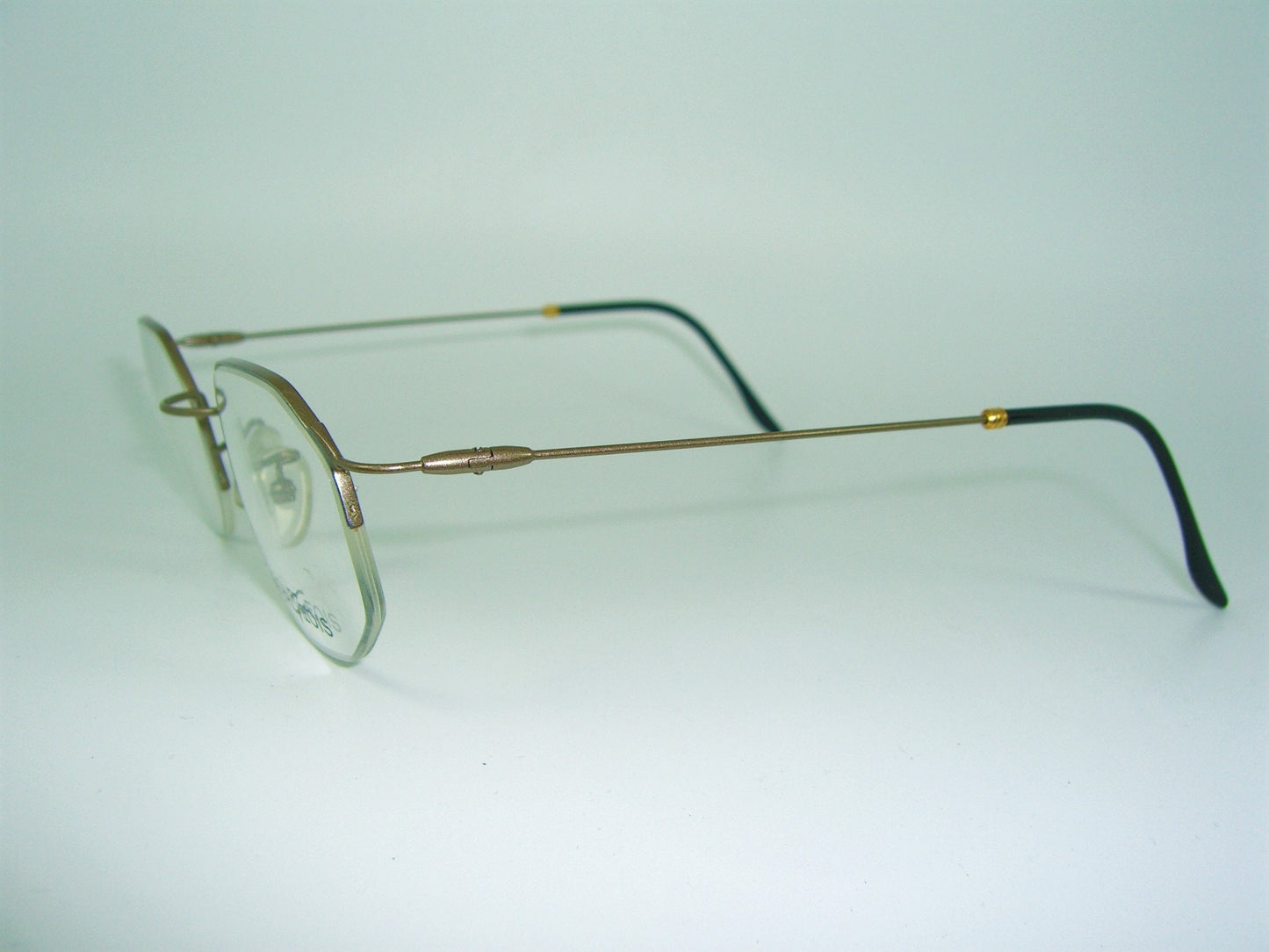 Bourgeois Titanium Half Rim Eyeglasses, Hexagonal Frames, New Old Stock